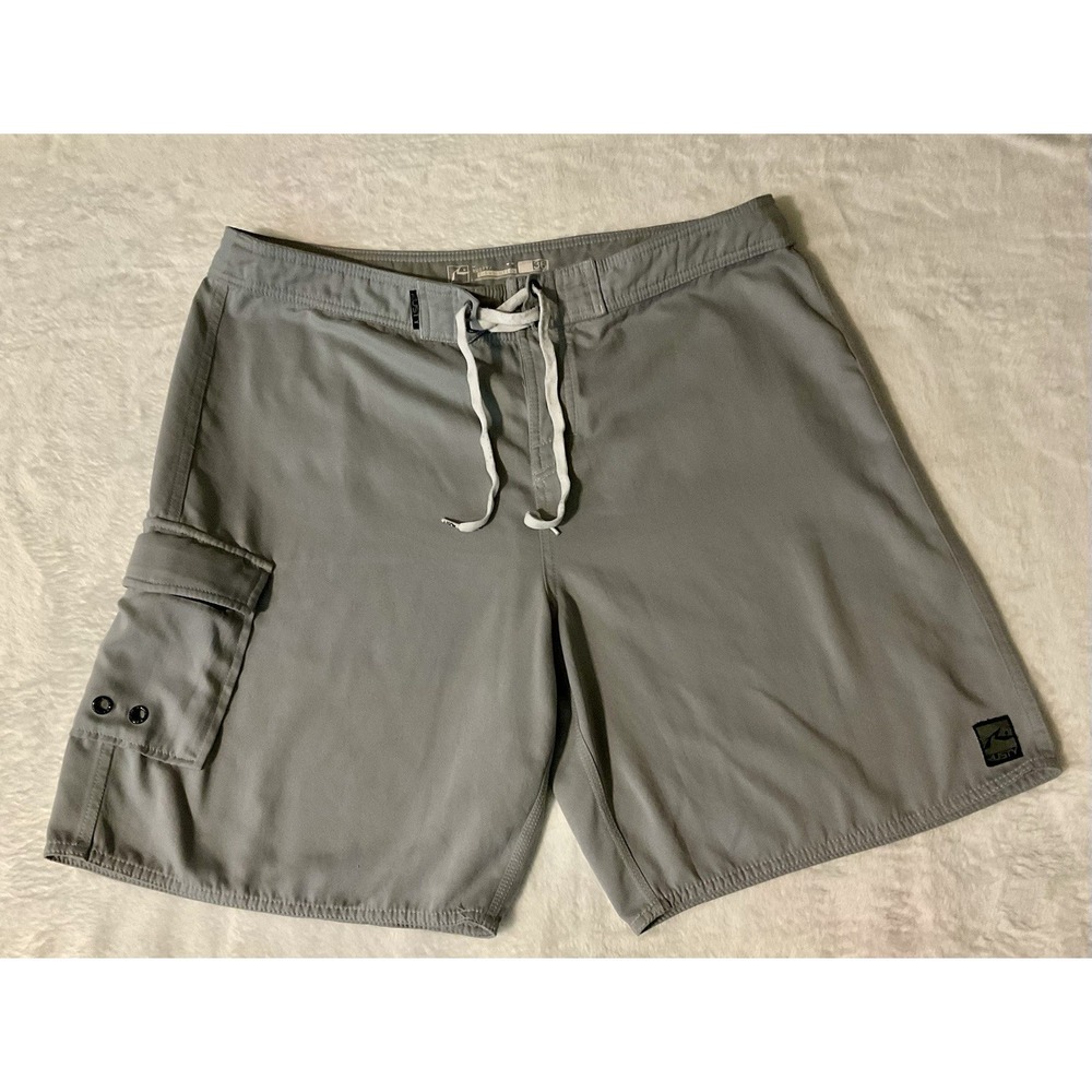 Rusty Revolution Gray Men's Swim Trunks Size 36